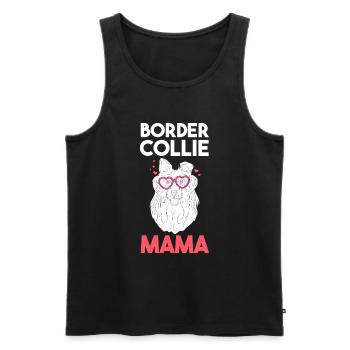 Hund Border Collie Mama - Männer Premium Bio Tank Top - Schwarz - Vorne - Michal (187cm)