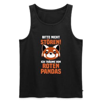 Roter Panda - Männer Premium Bio Tank Top - Schwarz - Vorne - Michal (187cm)