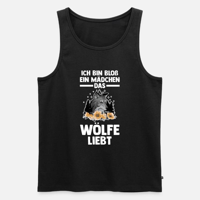 Tier Waldtier Wolf - Männer Premium Bio Tank Top - Schwarz