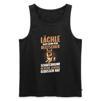 Hund Deutscher Schäferhund - Männer Premium Bio Tank Top - Schwarz - Vorne - AI Model Male 178 light (178cm)