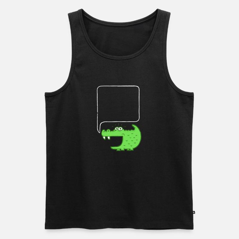 Krokodil + Sprechblase 2 - Männer Premium Bio Tank Top - Schwarz