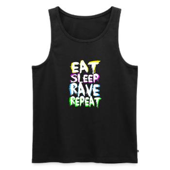 Eat Sleep Rave Repeat for Black Shirts - Männer Premium Bio Tank Top - Schwarz - Vorne - AI Model Male 178 light (178cm)