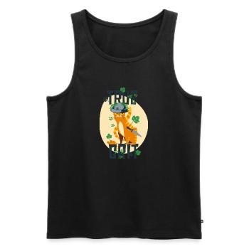 Wahrer Mut- Katze Miez Kätzchen - True grit - Männer Premium Bio Tank Top - Schwarz - Vorne - Michal (187cm)