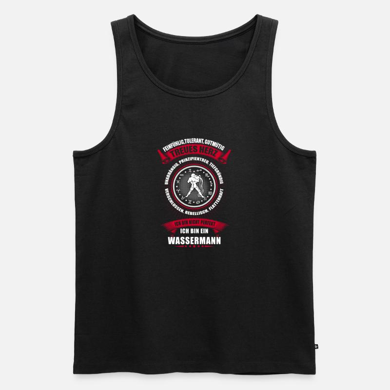 Wassermann Sternzeichen Horoskop - Männer Premium Bio Tank Top - Schwarz