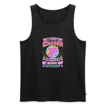 Unicorn - idiots skewer - Men's Premium Organic Tank Top - black - Front - AI Model Male 178 light (178cm)