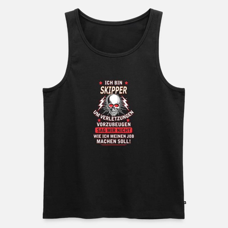 SKIPPER - Männer Premium Bio Tank Top - Schwarz