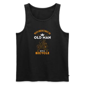 Gift Old Man Road Bike Bicycle Opa Opi - Men's Premium Organic Tank Top - black - Front - Michal (187cm)