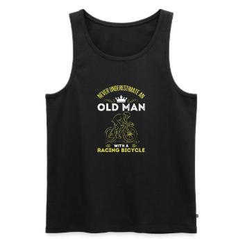Biking, Bicycle Dad Grandpa Gift Road Bike - Men's Premium Organic Tank Top - black - Front - Michal (187cm)