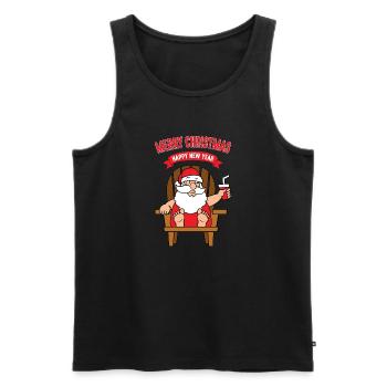 Noël père noël noël père noël - Débardeur bio Premium Homme - noir - Devant - Michal (187cm)
