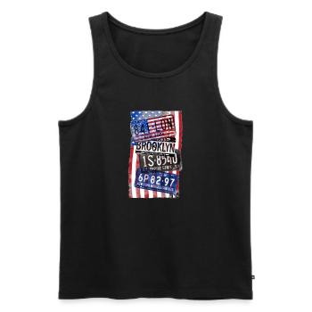 USA license plates United States gift - Men's Premium Organic Tank Top - black - Front - Michal (187cm)