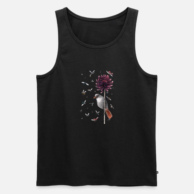 Vogel & Fliege - Männer Premium Bio Tank Top - Schwarz