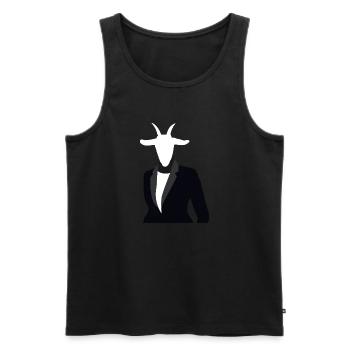 Goat boss with suit - Men's Premium Organic Tank Top - black - Front - Michal (187cm)