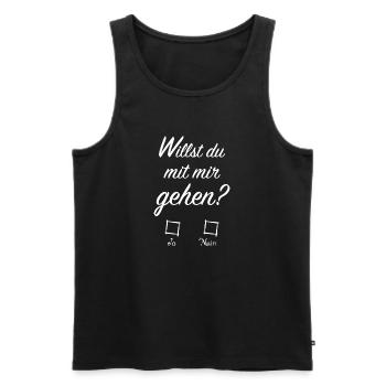 Willst du mit mir gehen Weiß Valentinstag Spruch - Männer Premium Bio Tank Top - Schwarz - Vorne - Michal (187cm)