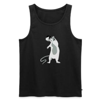 Rat with sunglasses - Men's Premium Organic Tank Top - black - Front - AI Model Male 178 light (178cm)