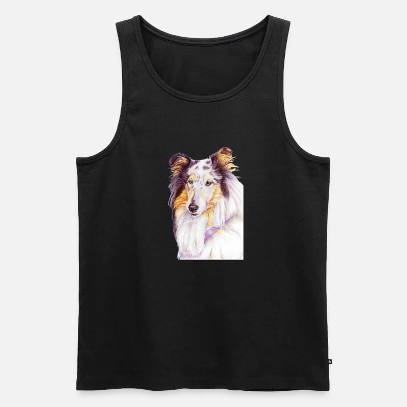 Collie Bluemerle - Männer Premium Bio Tank Top - Schwarz