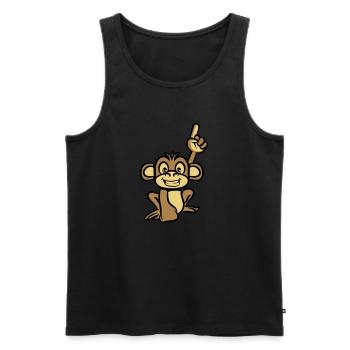affe lustig zeigefinger - Männer Premium Bio Tank Top - Schwarz - Vorne - AI Model Male 178 light (178cm)
