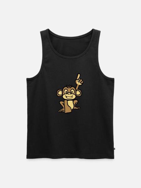 affe lustig zeigefinger - Männer Premium Bio Tank Top - Schwarz