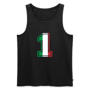 Italie Italie numéro 1 - Débardeur bio Premium Homme - noir - Devant - Michal (187cm)