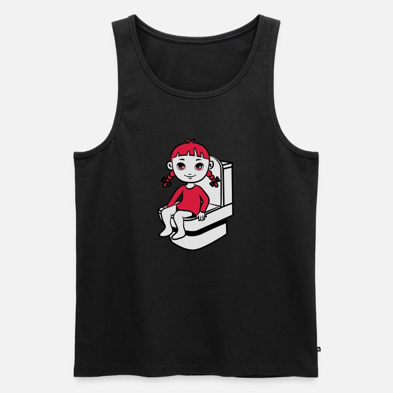 wc kleines mädchen - Männer Premium Bio Tank Top - Schwarz