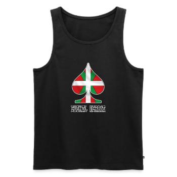 basque poker 2 - Débardeur bio Premium Homme - noir - Devant - Michal (187cm)