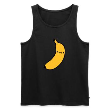 kleine suesse banane mit - Männer Premium Bio Tank Top - Schwarz - Vorne - AI Model Male 178 light (178cm)
