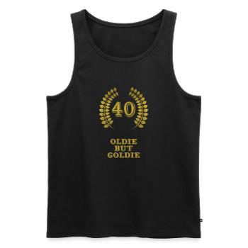 Oldie but Goldie 40 - 40 Jahre Geburtstag Jubiläum - Männer Premium Bio Tank Top - Schwarz - Vorne - AI Model Male 178 light (178cm)