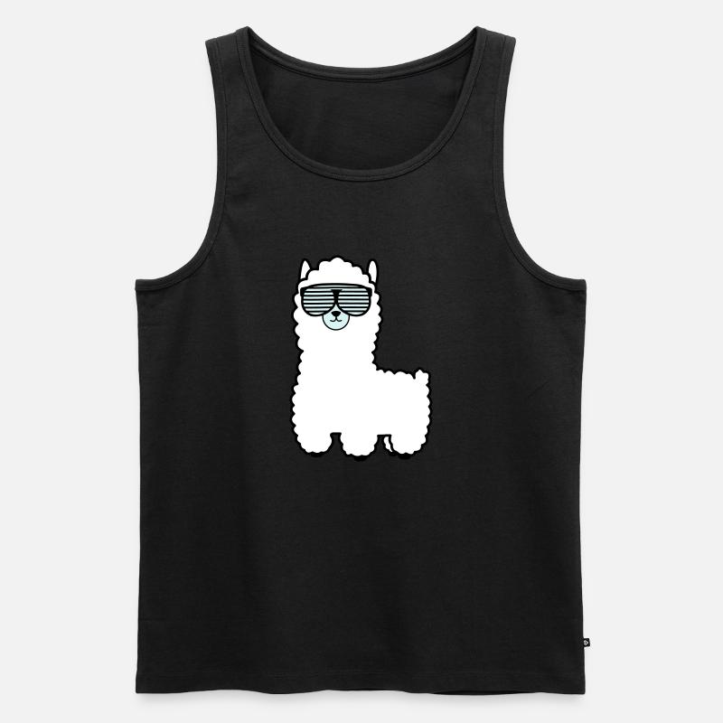 lama_002 - Männer Premium Bio Tank Top - Schwarz