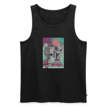 live eat surf - Männer Premium Bio Tank Top - Schwarz - Vorne - Michal (187cm)
