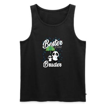 Bester großer Bruder Panda Geschwister Jungs - Männer Premium Bio Tank Top - Schwarz - Vorne - Michal (187cm)