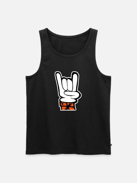 Hand Rock Pommesgabel - Männer Premium Bio Tank Top - Schwarz