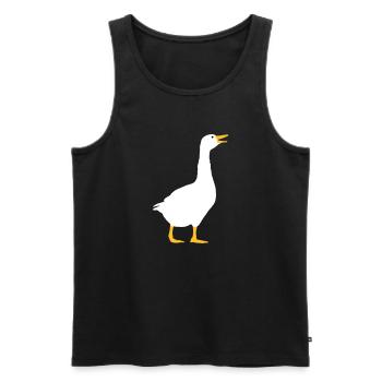 Lachende Gans Design - Männer Premium Bio Tank Top - Schwarz - Vorne - Michal (187cm)