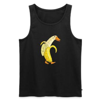 Funny Duck Banana Farm Animal Fruit Pun Design - Männer Premium Bio Tank Top - Schwarz - Vorne - AI Model Male 178 light (178cm)