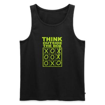 Denken Sie über den Tellerrand hinaus - Männer Premium Bio Tank Top - Schwarz - Vorne - Michal (187cm)