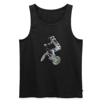 BMX Race Racing Mountainbike Motocross - Männer Premium Bio Tank Top - Schwarz - Vorne - Michal (187cm)
