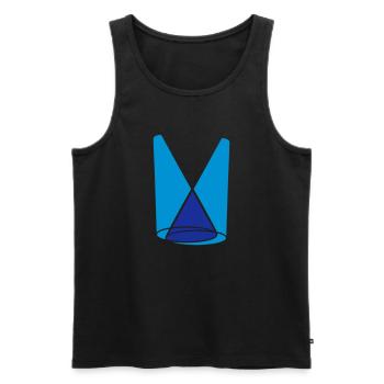 2 Scheinwerfer Lichtkegel Bühne - Männer Premium Bio Tank Top - Schwarz - Vorne - AI Model Male 178 light (178cm)