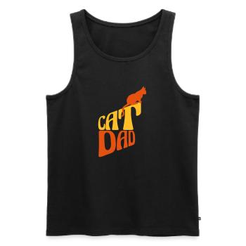 Cat Dad Logo Design - Männer Premium Bio Tank Top - Schwarz - Vorne - AI Model Male 178 light (178cm)