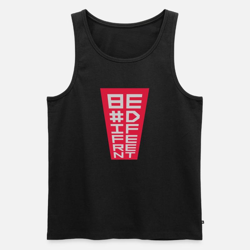 Be different Logo Design - Männer Premium Bio Tank Top - Schwarz
