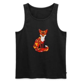 Mosaikfuchs im Flammenstil - Männer Premium Bio Tank Top - Schwarz - Vorne - Michal (187cm)