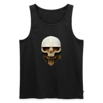 Totenkopf Keramik - Männer Premium Bio Tank Top - Schwarz - Vorne - AI Model Male 178 light (178cm)