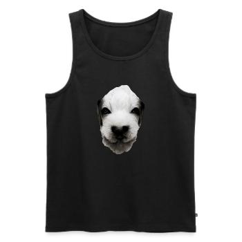 Welpen Gesicht - Männer Premium Bio Tank Top - Schwarz - Vorne - AI Model Male 178 light (178cm)