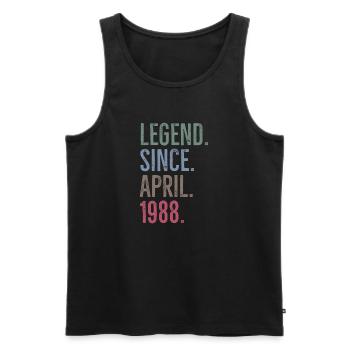 Legende seit April 1988 - Männer Premium Bio Tank Top - Schwarz - Vorne - Michal (187cm)