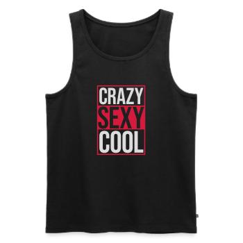 crazy sexy cool Design - Männer Premium Bio Tank Top - Schwarz - Vorne - AI Model Male 178 light (178cm)