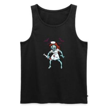 Zombie Krankenschwester Notfall Halloween - Männer Premium Bio Tank Top - Schwarz - Vorne - AI Model Male 178 light (178cm)