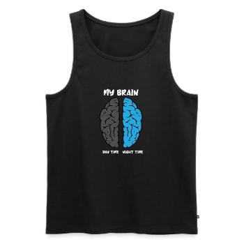 MY BRAIN - DAY TIME NIGHT TIME - Men's Premium Organic Tank Top - black - Front - AI Model Male 178 light (178cm)