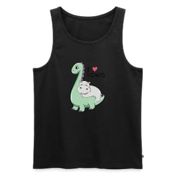 Ich liebe Dinos - Männer Premium Bio Tank Top - Schwarz - Vorne - Michal (187cm)