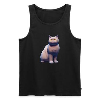 Britisch Kurzhaar Katze - Britisch Kurzhaar - Männer Premium Bio Tank Top - Schwarz - Vorne - AI Model Male 178 light (178cm)