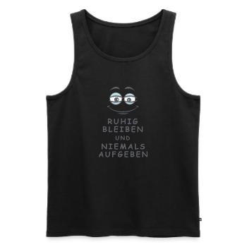 Niemals aufgeben - Männer Premium Bio Tank Top - Schwarz - Vorne - AI Model Male 178 light (178cm)
