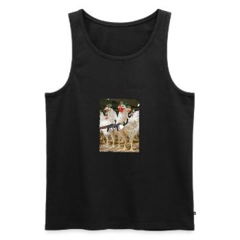 Il y a une guerre en cours à l’extérieur de Bird World Gang - Débardeur bio Premium Homme - noir - Devant - Michal (187cm)