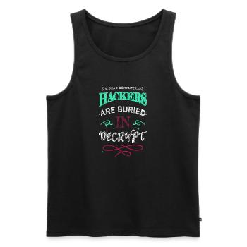 birthday present idea and free wifi hacker fans - Men's Premium Organic Tank Top - black - Front - AI Model Male 178 light (178cm)