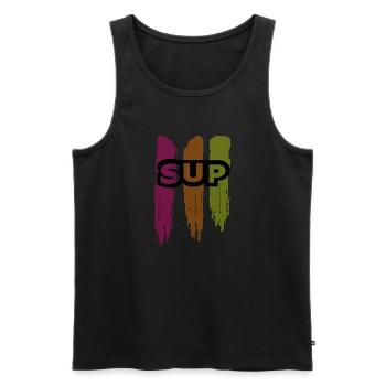 Skateboard SUP Surfing - Men's Premium Organic Tank Top - black - Front - Michal (187cm)